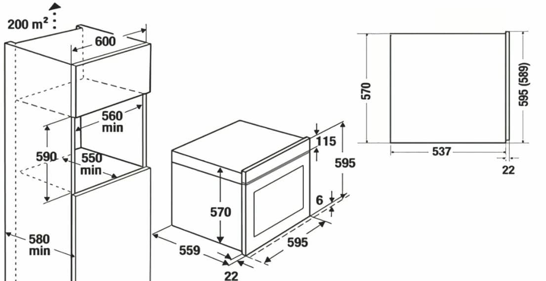 60 cm Built-in Electric Oven product view